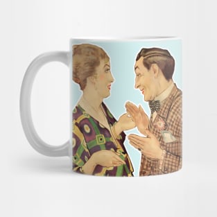 Flirting between vintage art nouveau valentine couple Mug